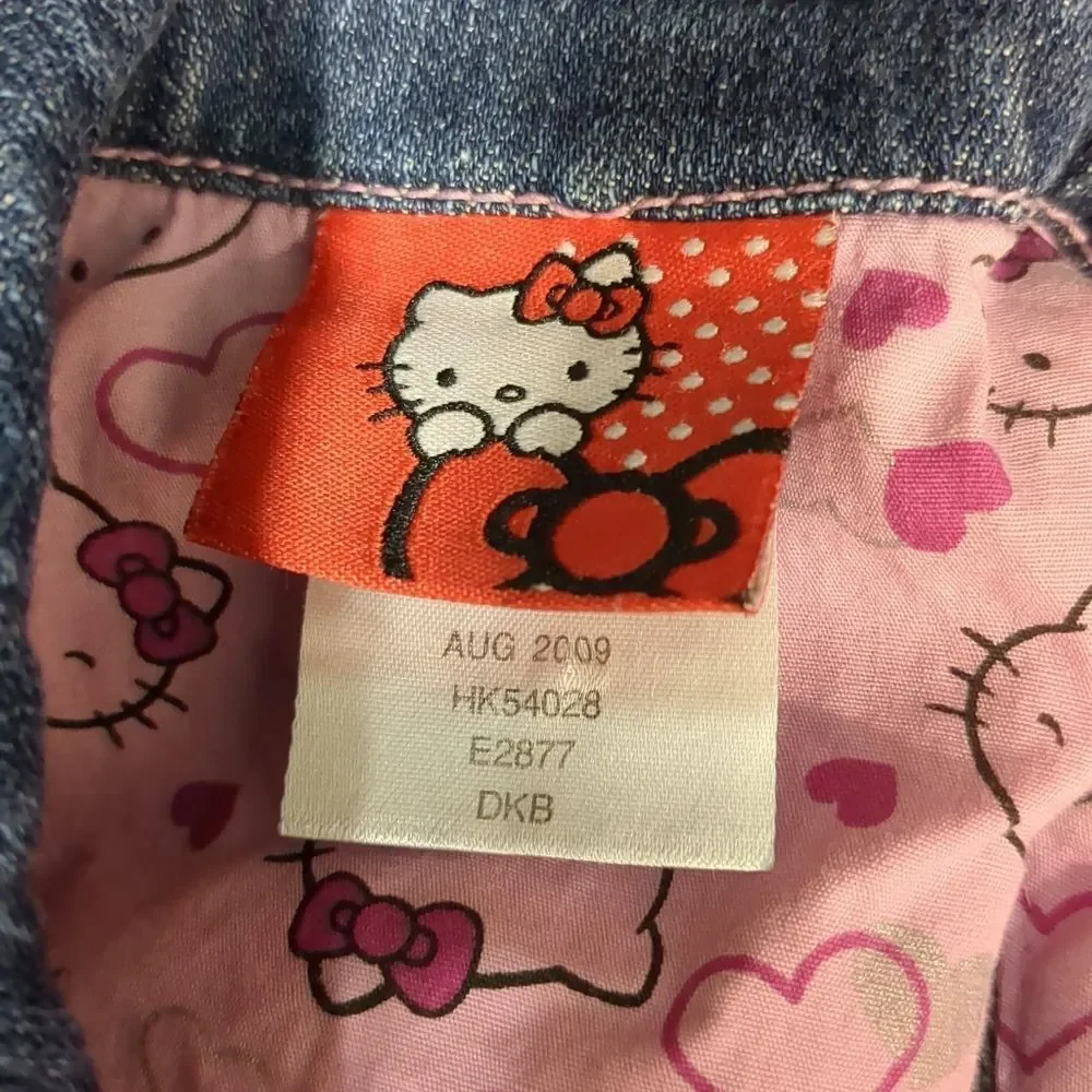 Girls Hello Kitty Button Denim Jacket Size 5